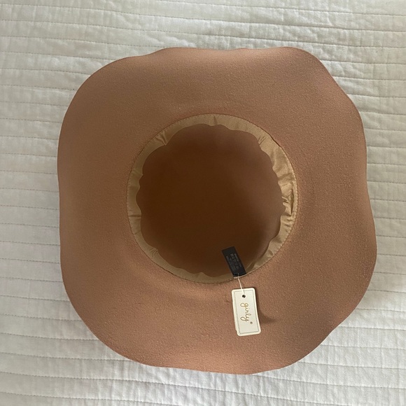 Wide Brim Fedora Fluffy Suede Summer Hat Wool Gold - Picture 6 of 7